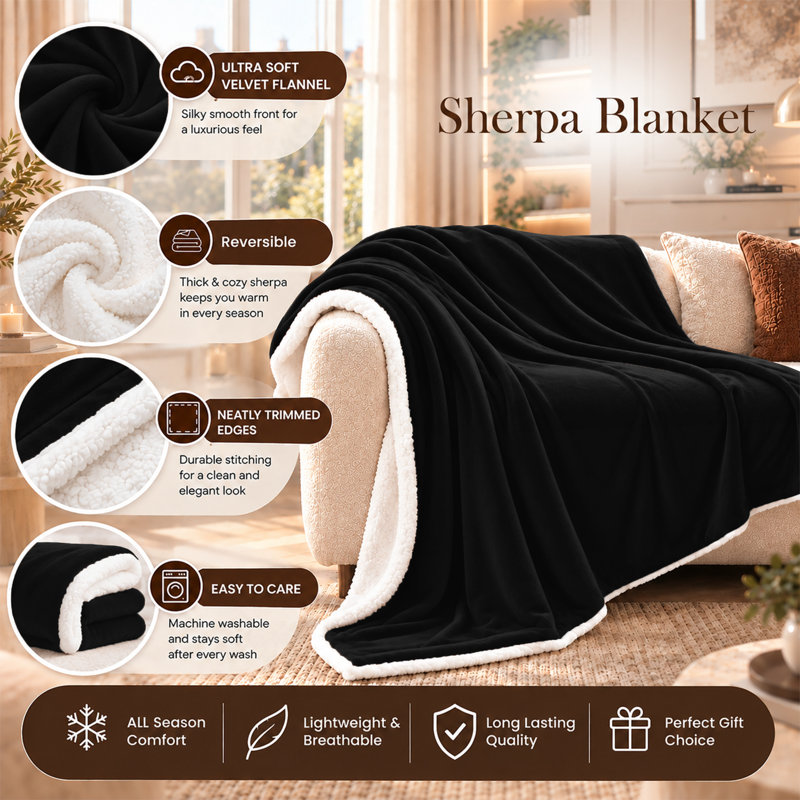 Imperial Homeware London Standard Blanket, King, Black