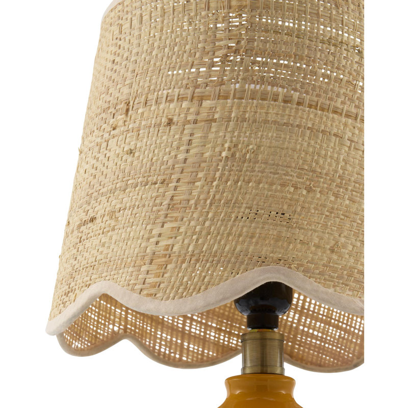 Lampe de table Amecia, Beige, Jute, Orange