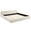 Très grand lit plateforme avec tissu épais, tête de lit moelleuse, aspect terre, pas de sommier tapissier, structure rembourrée en chenille, style, assemblage rapide-332868263