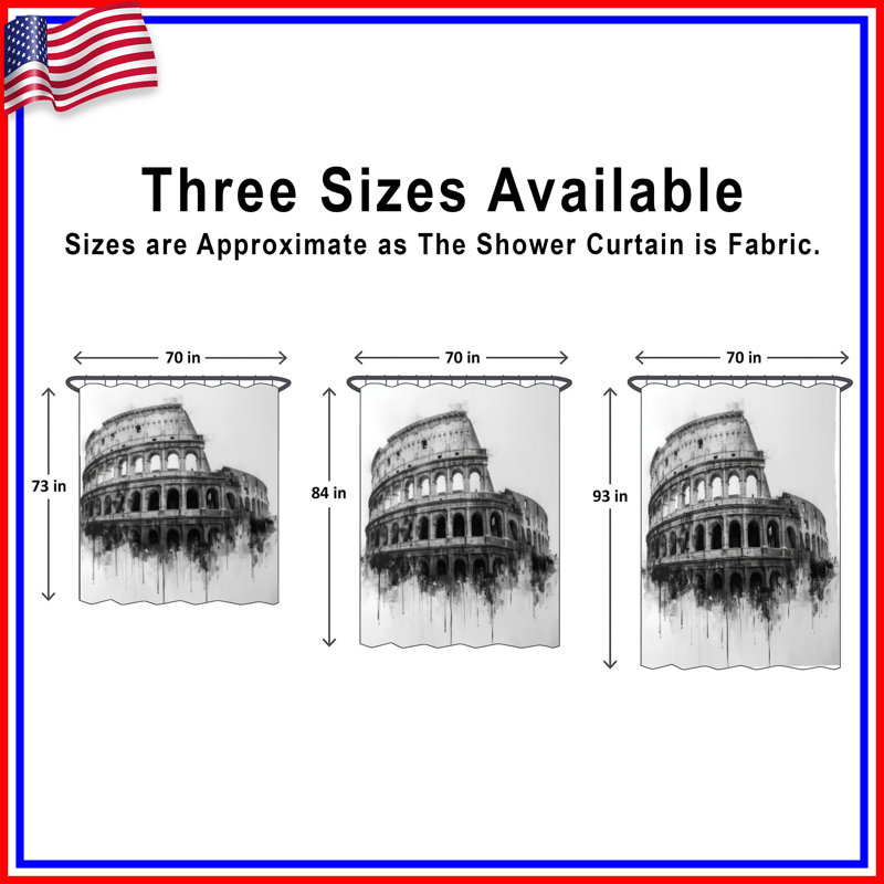 Rideaux de douche Roman Colosseum Illustration, L 70 po x H 84 po
