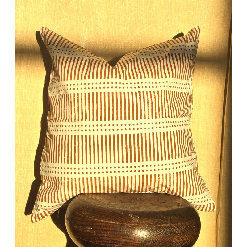Housse de coussin, Carré 18 po, Orange géométrique