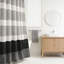 Farmhouse Shower Curtain With Linen Texture And Decorative Tassels, Rustic Style Bathroom Decor With Rust-Resistant Grommets, Easy Care Fabric-473953862