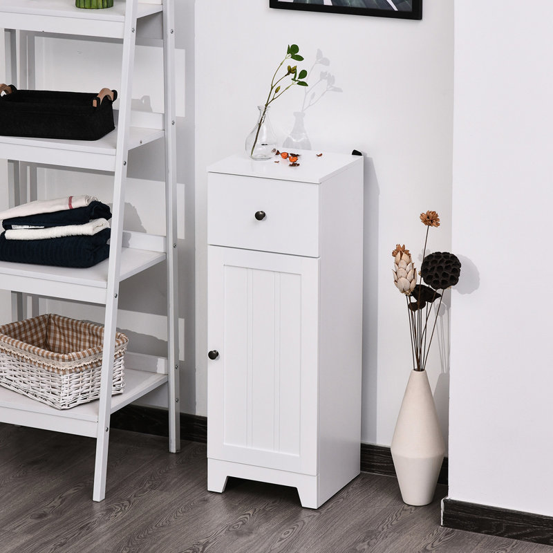 Armoire de rangement blanche avec tablette réglable et tiroir durable pour économiser de l'espace