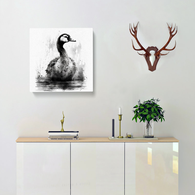 Goose Ink Wash - Wrapped Canvas, 50cm H x 50cm W x 3cm D