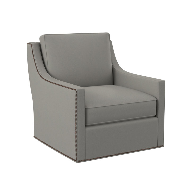 Sonoma Upholstered Swivel Armchair, Weathered Brass Small, Fizz Ivory 100% Polyester