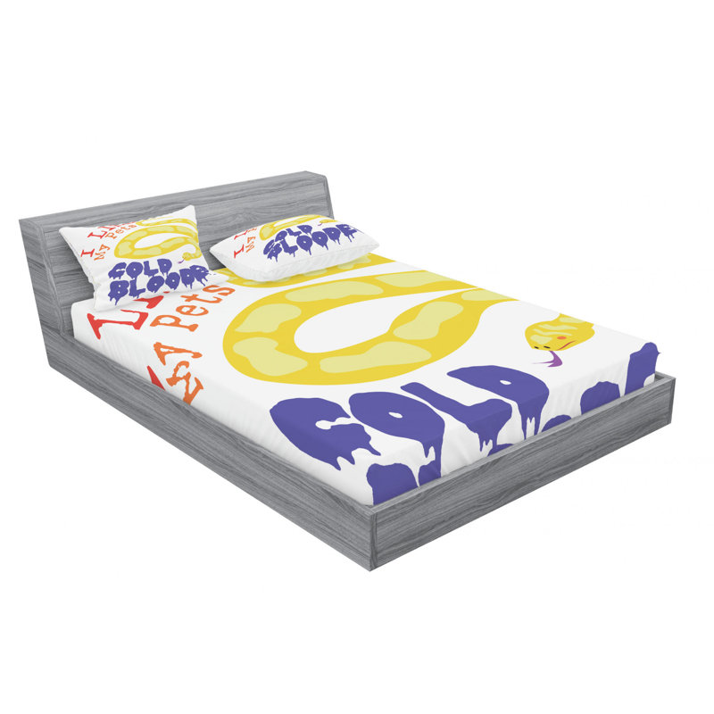 Reptile Microfiber Sheet Set, Queen Sheet Set + Fitted Sheet + 2 Pillowcases