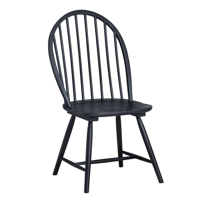 Blouson Solid Wood Side Chair, Black