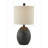 Donna Black Faux Wood Table Lamp with Linen Drum Shade