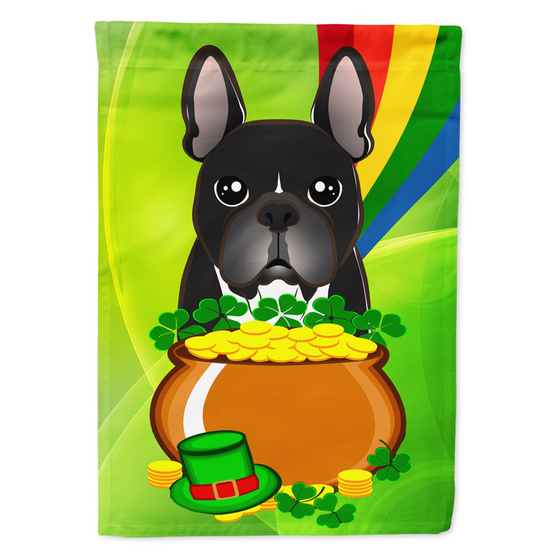 Drapeau de jardin Arella St. Patrick's, Bouledogue français (noir)