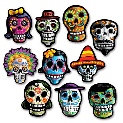 Ensemble d’adhésif décoratif 10 pièces mini day of the dead Flanary