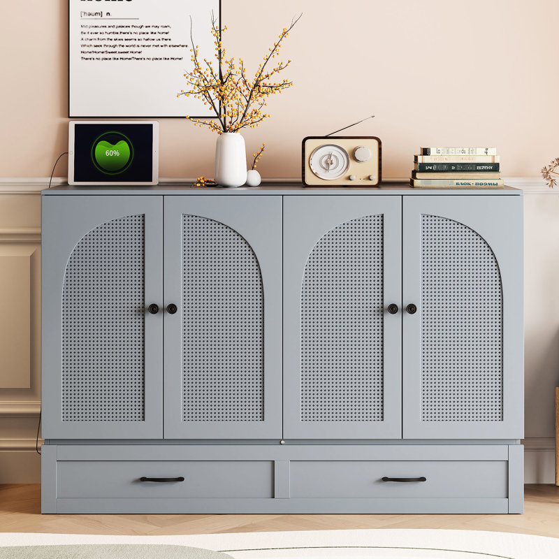 Grand lit gris avec tiroirs de grande taille - Optimisation de l'espace pour les meubles de chambre à coucher à capacité technique