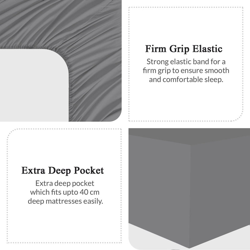 Microfiber Flatweave Fitted Sheet, Double (4'6)