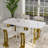 70 Inch Sintered Stone Dining Table With Brushed Metal Base-19276362