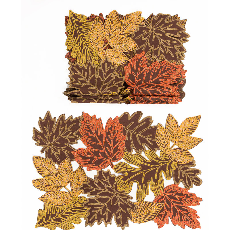 Schuster Polyester Embroidered Novelty Placemat, Brown