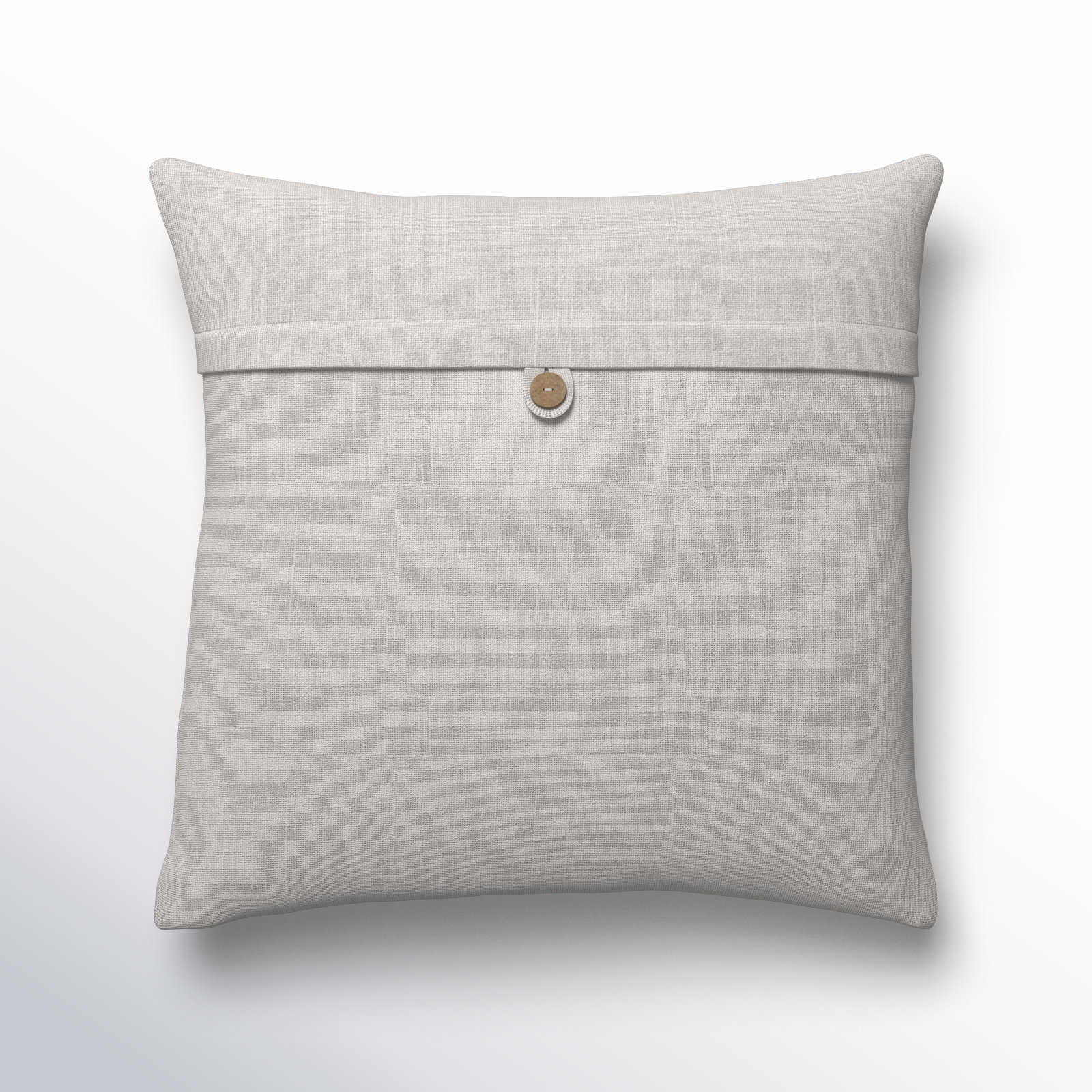 Leigh Buttons Cotton Throw Pillow, 18" x 18", Off White, Down