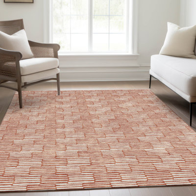 Tapis saumon Prisco lavable à la machine de qualité supérieure