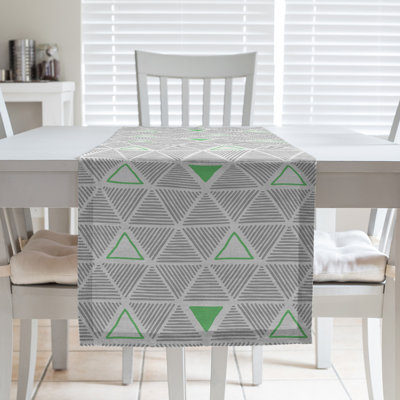 Classic Hand Drawn Triangles Table Runner