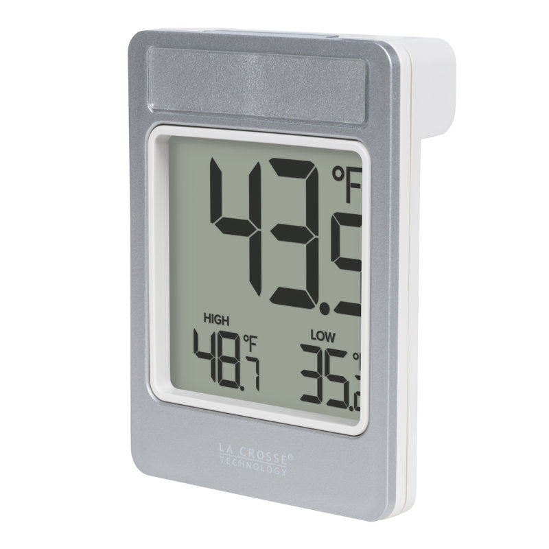 Battery Operated Digital Window Thermometer with Daily Records