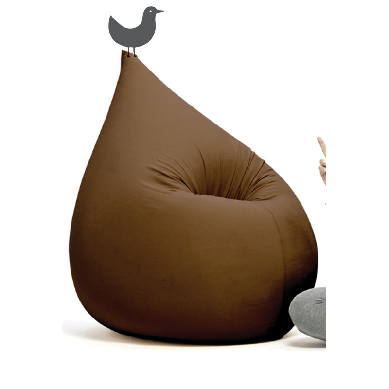 Elly Refillable Bean Bag Chair, Brown