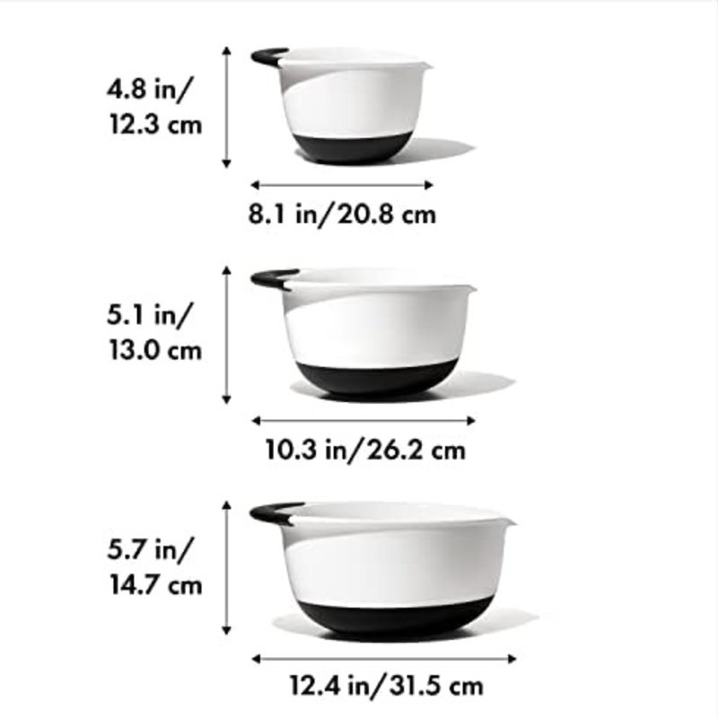 Good Grips 3-Piece Mixing Bowl Set, Black