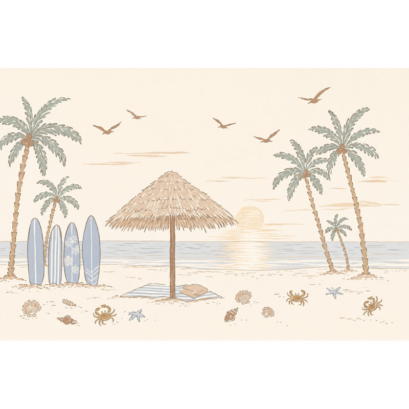 Papier peint tropical avec palmiers tropicaux, 200"x120", Non-Woven Nonpasted