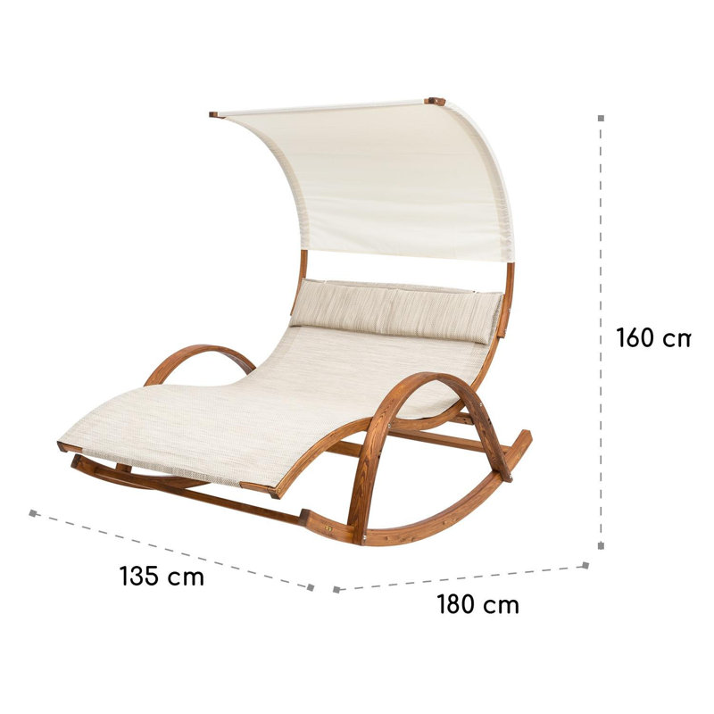 180cm Long Pine Double Chaise with Cushions