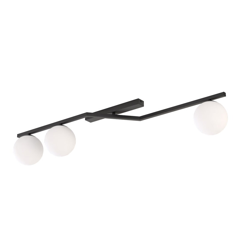 Glass Flush Mount, White, 3 Lights