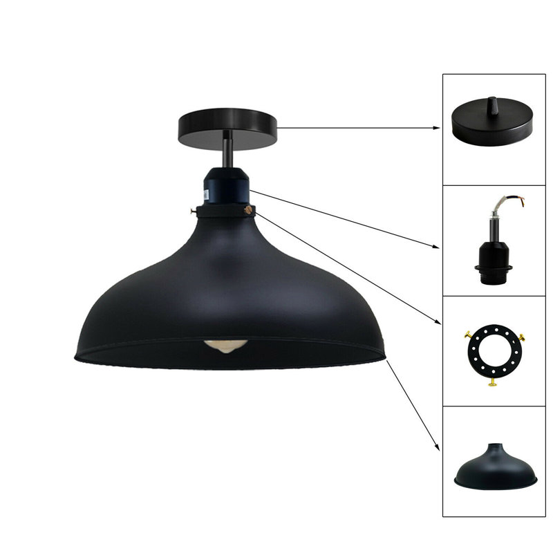 Bustamante Semi Flush Mount, Black