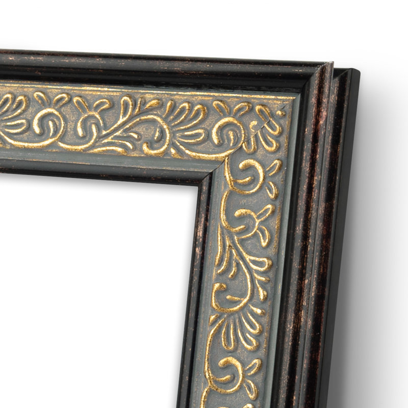 Vintage Picture Frame, 11" W x 14" H, Black/Gold