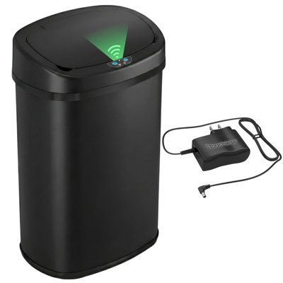 iTouchless 13 Gallon Battery-free Automatic Sensor Kitchen Trash Can With Odor Control System And Ac Power Adapter, Touchless Stainless Steel Garbage Bin