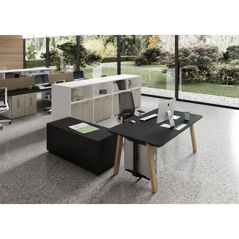 Lauri Writing Desk, Black, 75cm H x 140cm W x 60cm D