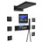 Thermostatic Wall Mounted Complete Shower System With Digital Display And Body Jets