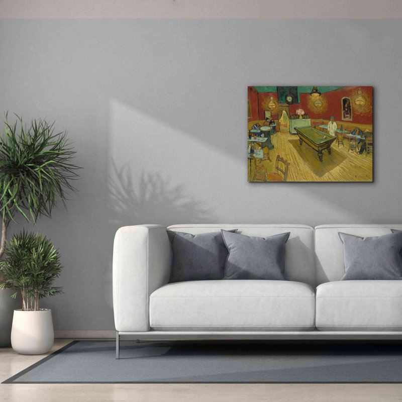 «Le Cafe De Nuit» par Vincent Van Gogh, estampe numérique sur toile, H 26 po x l 34 po x P 1,5 po