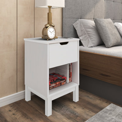 38cm W Solid Wood Bedside Table