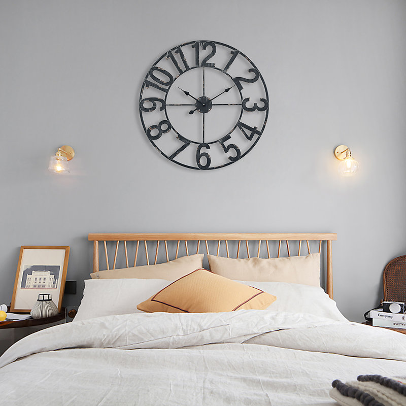 Très grande horloge murale supérieure Shockerwick, Noir, Moyen