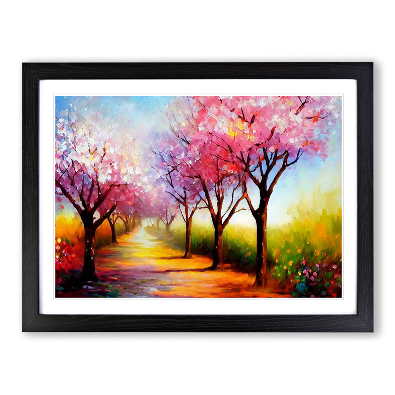 Cherry Blossom Tree Park Vol.7 - Framed Print, Black Framed, 25cm H x 34cm W x 2cm D