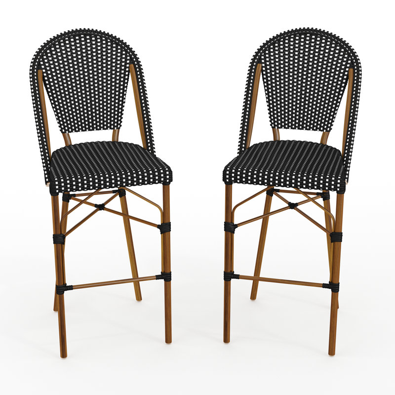 Tabourets de bar Martha Stewart, Bois naturel, Noir / blanc