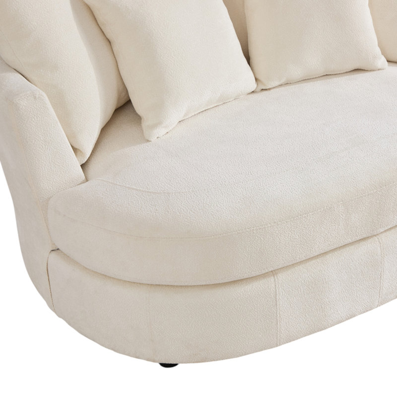 Fauteuil demi-tonneau avec coussin 54,5 po, Beige