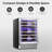Electactic 46-Bottle Dual Zone Wine Cooler - 23.4" Wide Freestanding, Quiet Compressor, LCD Control