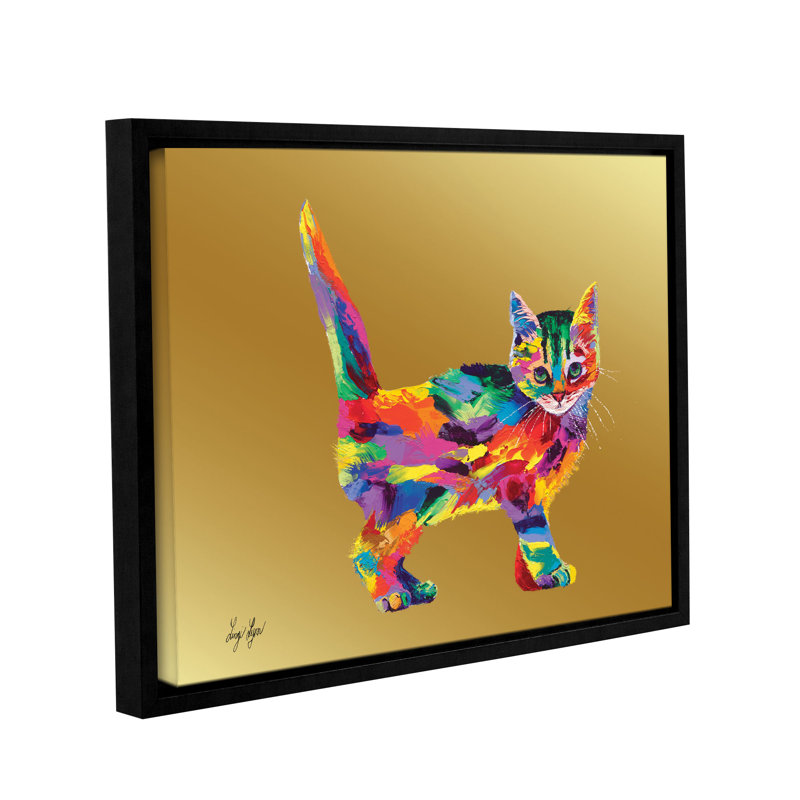 " Kitty " by Linzi Lynn Painting Print, 24" x 32", Floater Frame