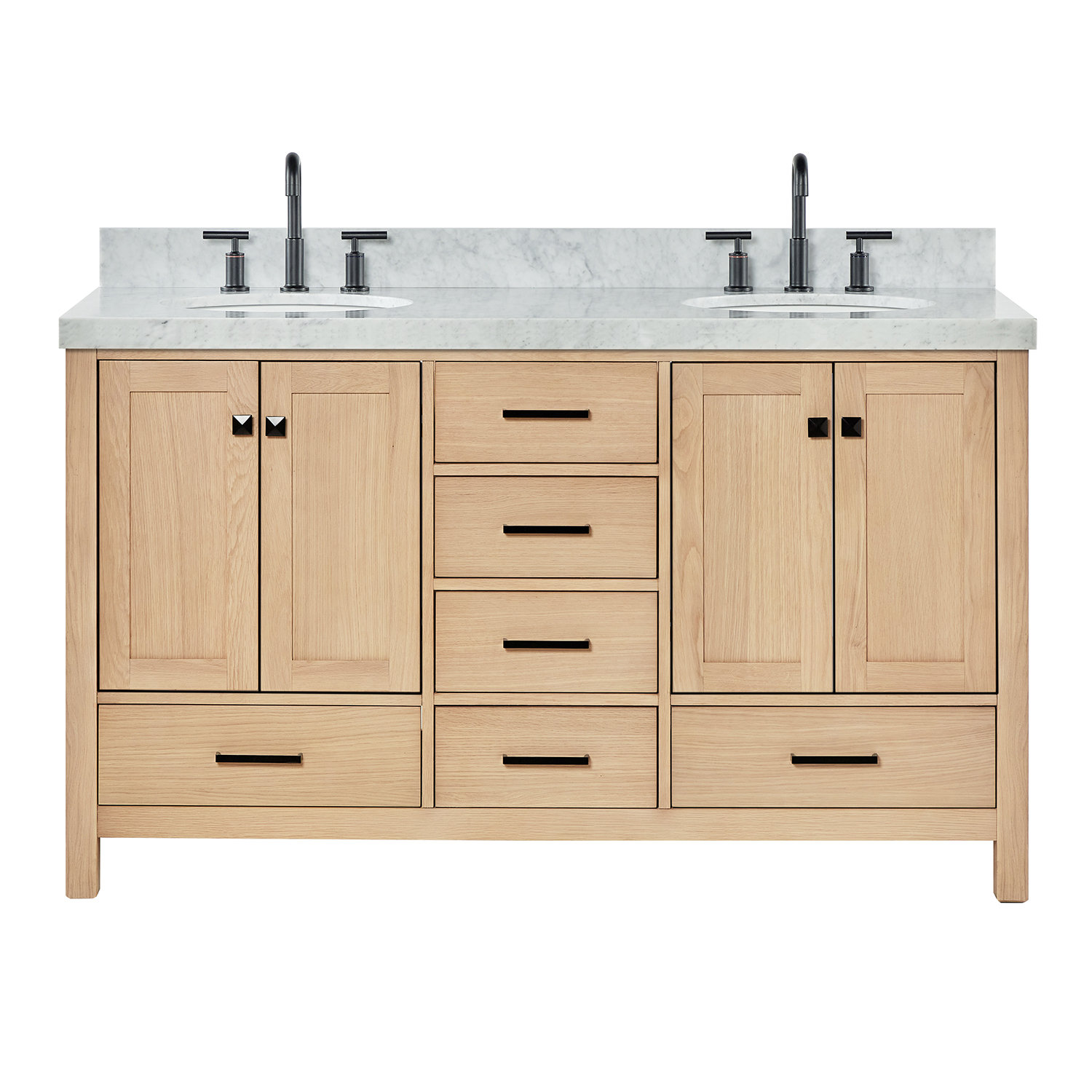 Ariel Bath Ariel Cambridge 60 Inch Bathroom Vanity With Italian Carrara ...
