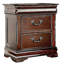 Table de chevet 1 pièce en bois de cerisier de style traditionnel, entièrement en bois massif, 2 tiroirs, tiroir supérieur caché, décoration élégante, table de chevet, chambre à coucher
