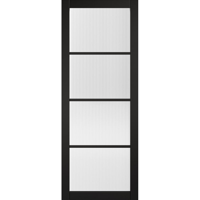 Black Soho Reeded Glazed Internal Door, 83.8cm x 198.1cm