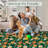 Washable Boho Floral, Non-Slip, Low Pile, Soft Throw Rug for Entryway, Kitchen, Kids Room, Green, Small Machine Washable.-1740221470