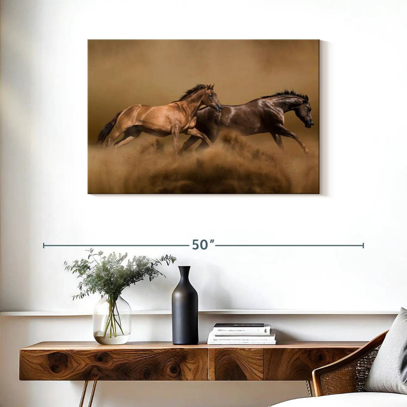 Brampt Sandstorm Wild Horses, 24" H x 36" W
