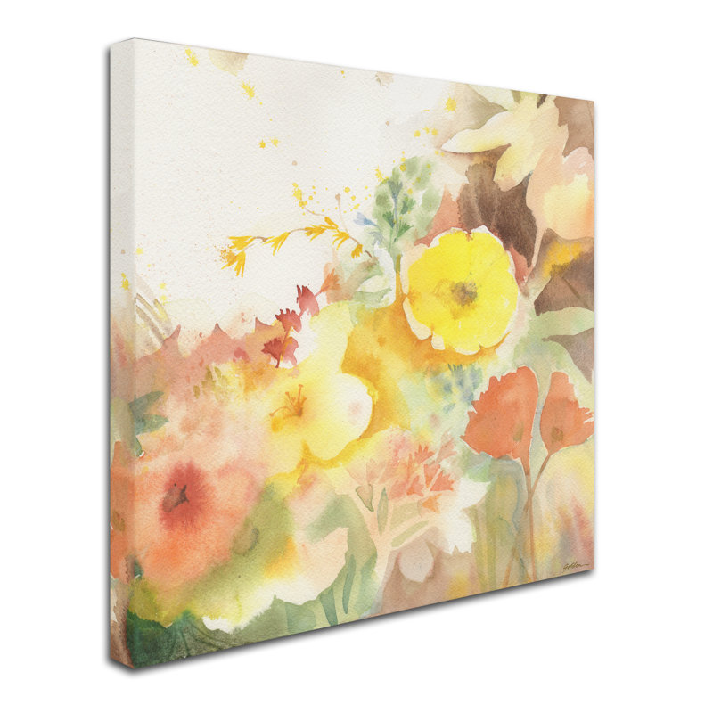 « yellow path » par sheila golden print sur toile tendue, H 35 po x l 35 po x P 2 po