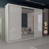 Mansfield Free Standing High Gloss Sliding Mirror Door wardrobe available in 2 Colors & 4 Sizes
