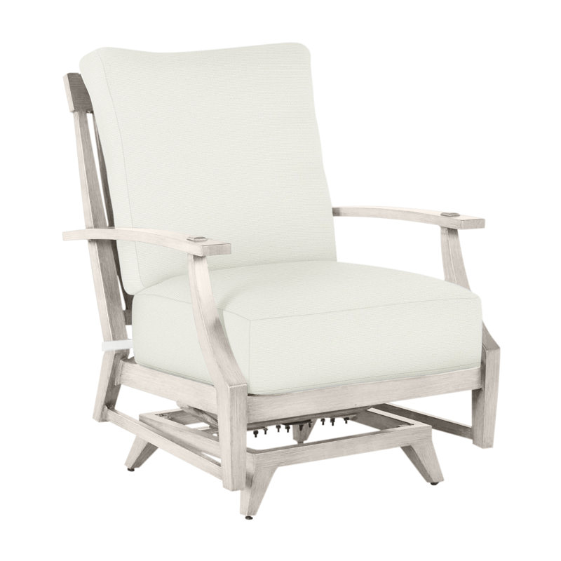 Croquet Patio Chair with Cushions, Slate Gray, No Welt, Natural White
