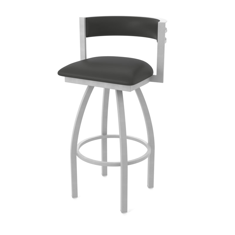 Tabouret Artémis, Nickel anodisé, Tabouret de bar (siège d'une hauteur de 36 po), Vinyle - fer Canter
