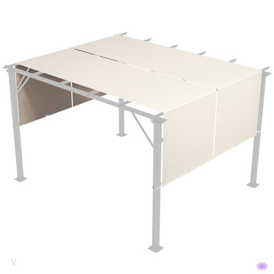 2 PCS 4 X 18Ft Pergola Canopy Replacement, UV Protection Pergola Shade Cover, Easy To Install For 10 X 11.8Ft Pergola